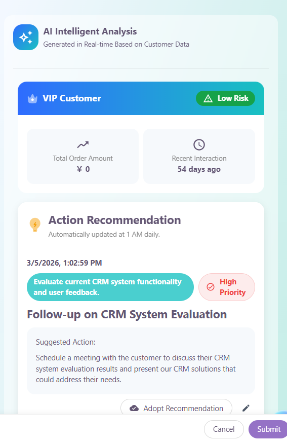 VIP Customer AI Action Recommendation